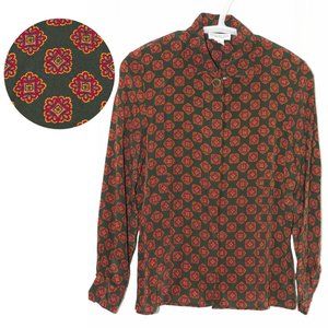 Like New Evan Picone Vintage 100% Silk Medallion-Print Top